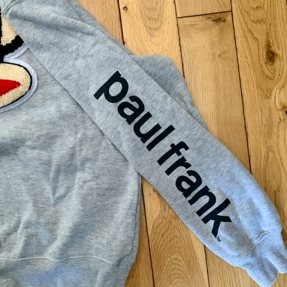 Paul Frank Sweatshirt Juniors Medium Monkey Face Sweater Spellout Gray - Picture 3 of 6
